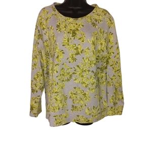 J Crew Floral Sweatshirt Yellow Large